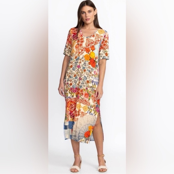 Johnny Was Dresses & Skirts - Johnny Was Tango Patchwork Midi‎ T-Shirt Dress | XS